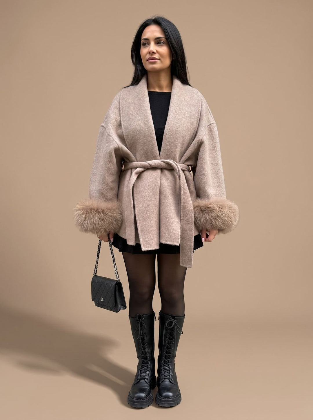 Fiora | Faux Fur Coat – Elegant Wrap Style for Women