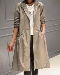 Aria | Trench lungo elegante da donna in tinta unita