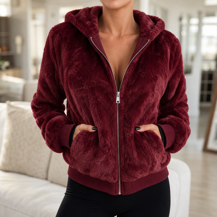 Wearbella | Hooded Faux Fur Zip Jacket – Stylish Layer for Women