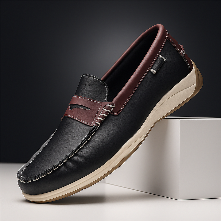Damon | Two-Tone Vegan-Leather Slip-On Loafers - Image 2