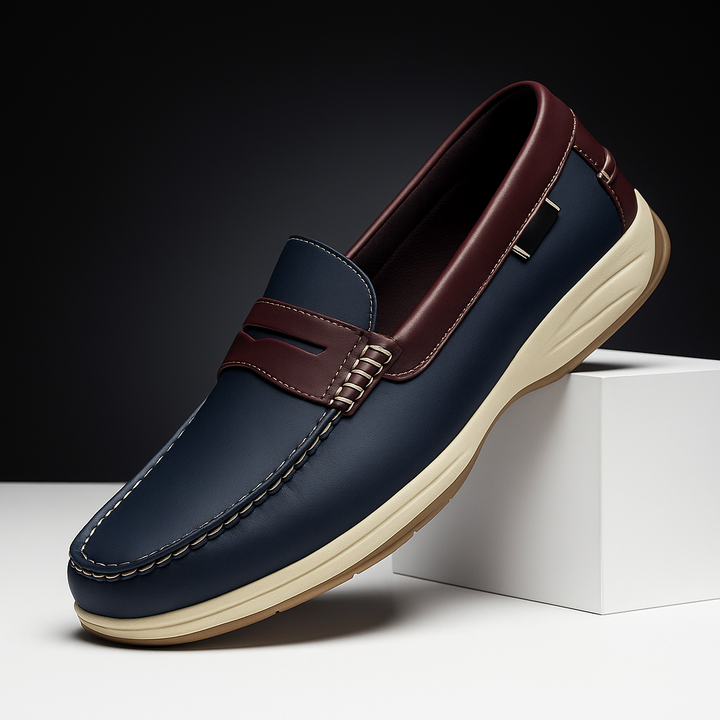 Damon | Two-Tone Vegan-Leather Slip-On Loafers