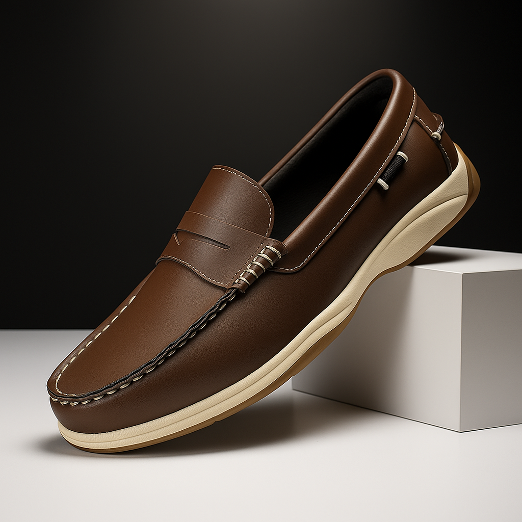 Damon | Two-Tone Vegan-Leather Slip-On Loafers - Image 3