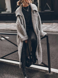 Marielle | Lange Strickjacke mit grobem Rippenmuster