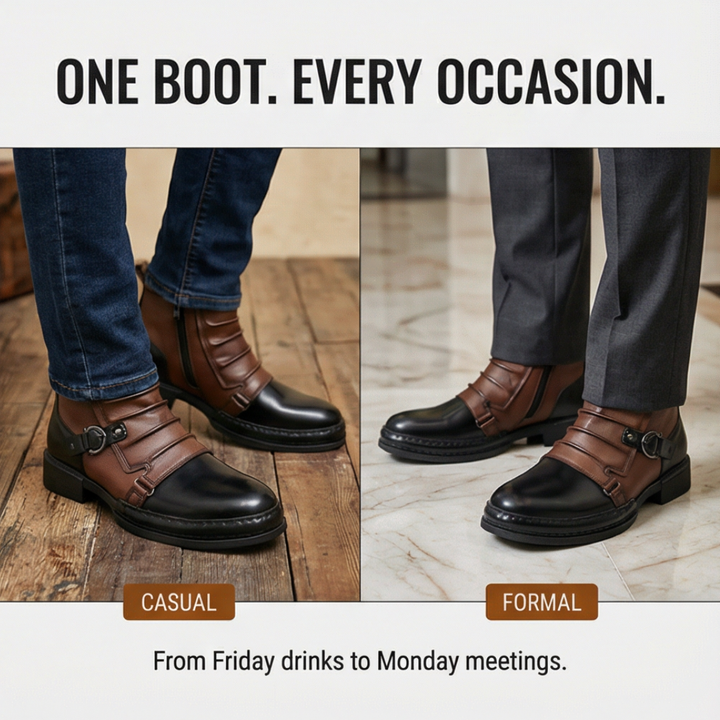 Cavalier | Two-Tone Ankle Boots – Stylish Slip-On Design for Women