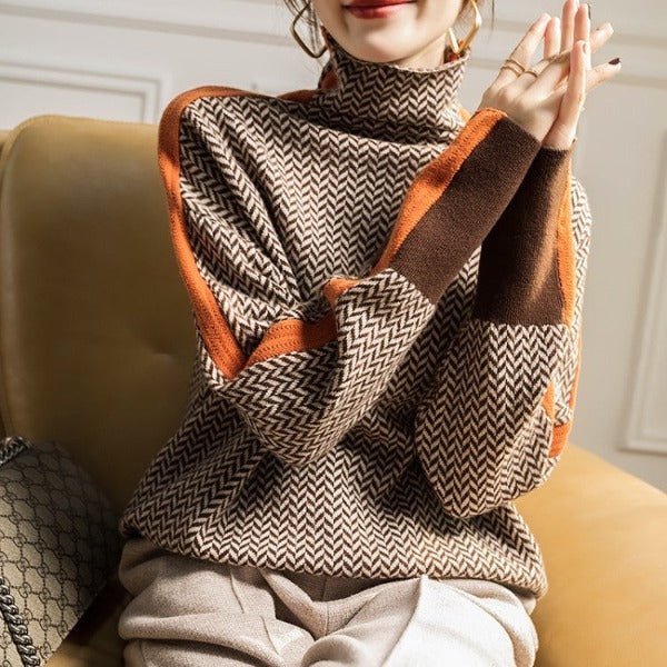 Clara | Striped Turtleneck Sweater for Women