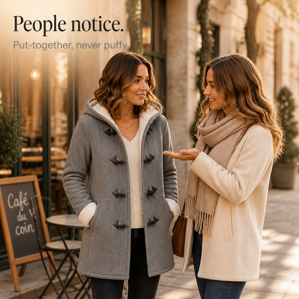 Plushbelle | Faux Shearling Hooded Winter Coat – Cozy Style for Women