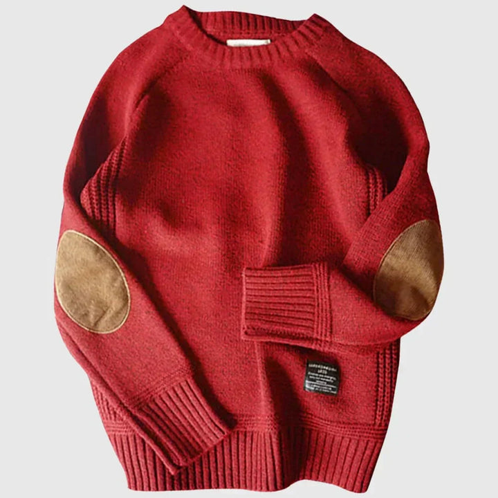 Fabian | Classic Knit Sweater with Elbow Patches for Men