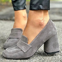 Vivienne | Women's Suede Block Heel Loafers