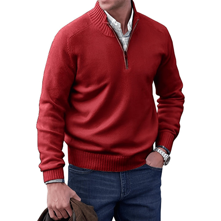 Landon | Maglione in maglia con mezza zip