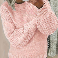 Mireille | Textured Lantern-Sleeve Relaxed Sweater
