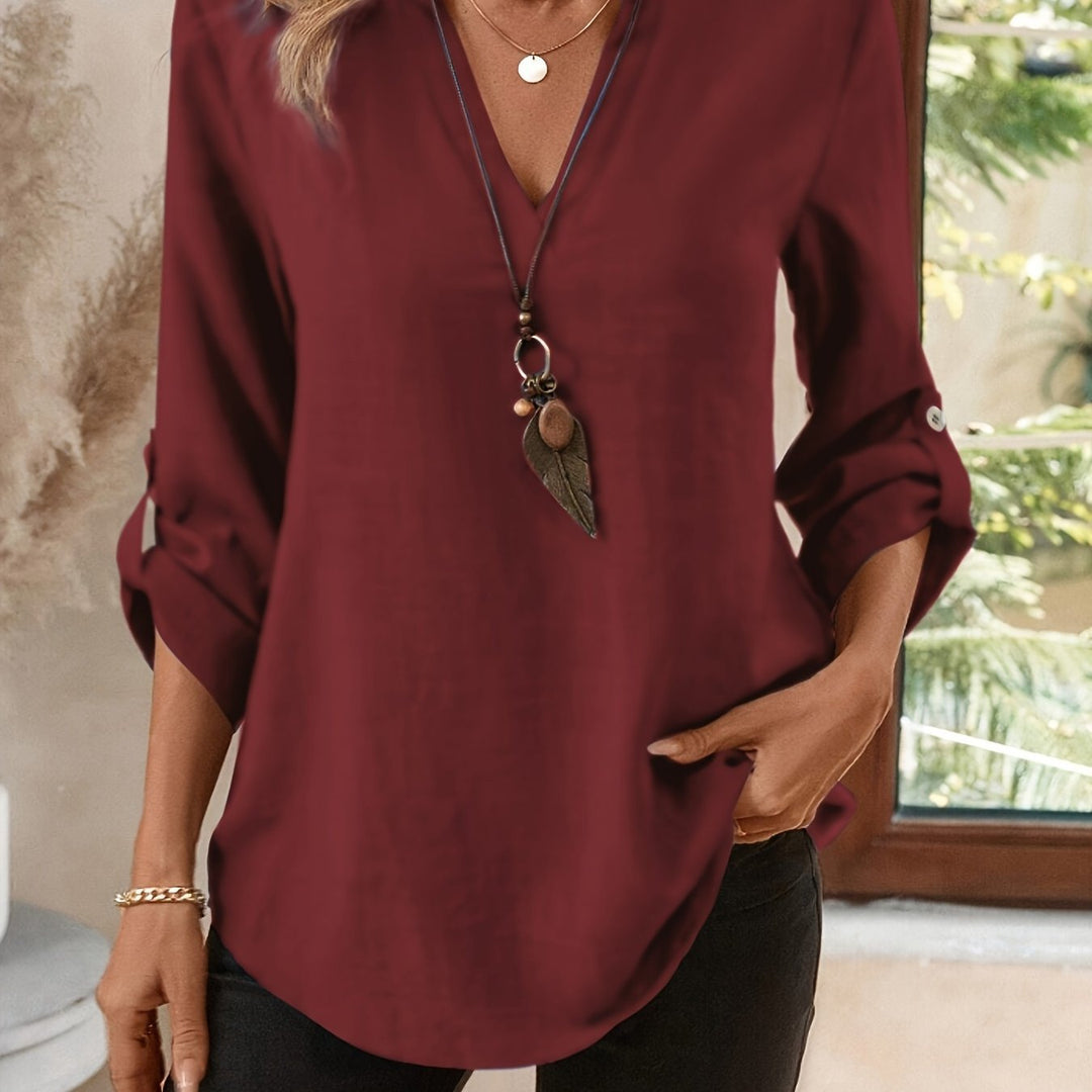 Corinna | V-Neck Blouse – Refined Style for Women