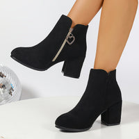 Colette | Suede Round-Toe Block-Heel Ankle Boots