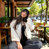 Bella | Boxy Teddy Fleece Short Jacket with Contrast Trims