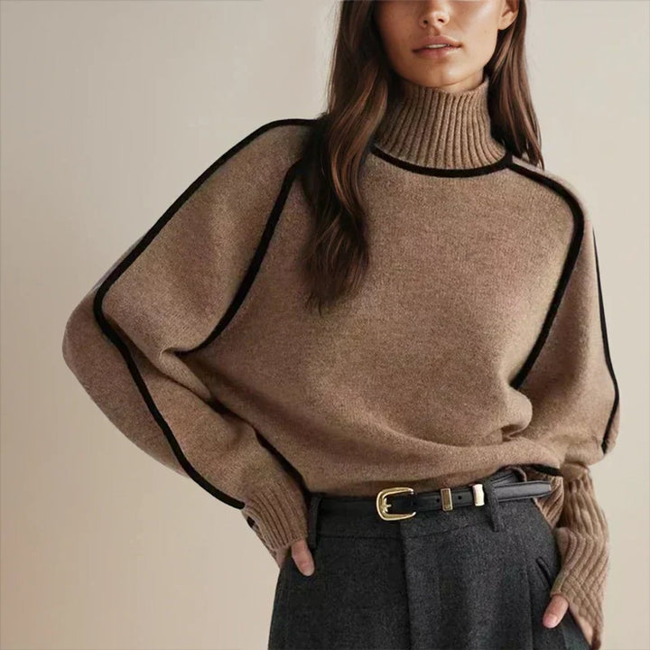 Sophie | Oversized Knit Sweater – Elegant Roll Neck Design for Women