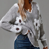 Penelope | Maglione con scollo a V floreale