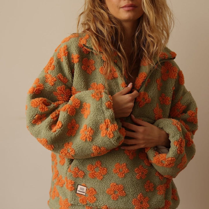 Flora | Floral Hoodie for Women – Cozy Sherpa Style