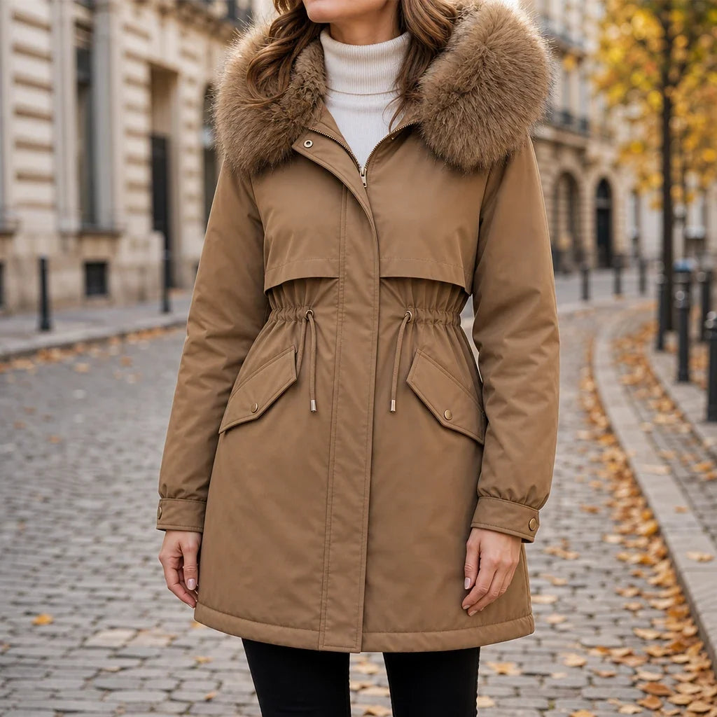 Velora | Plush-Lined Mid-Length Parka – Stylish Warmth for Women