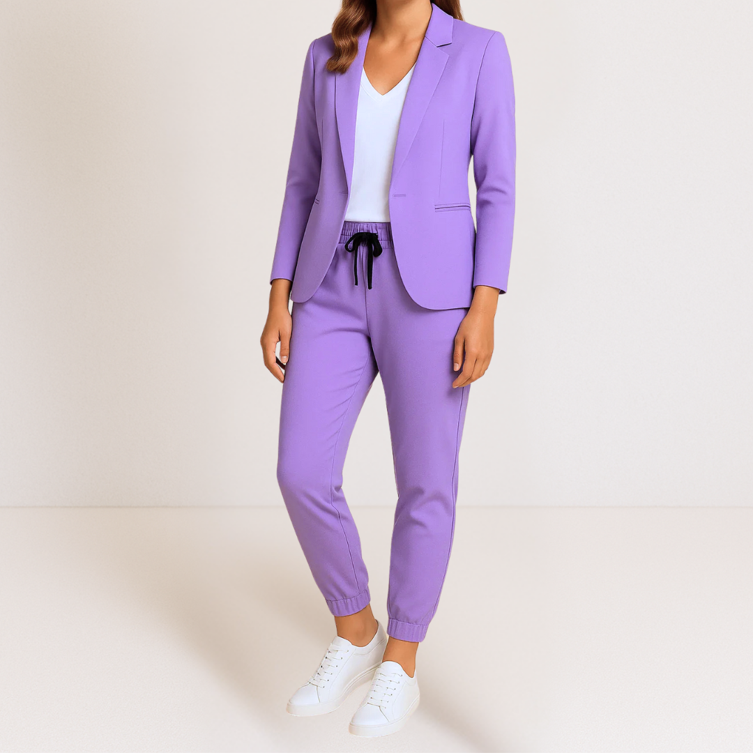 Elena | Women's Elegant Blazer & Tapered Jogger Suit Set