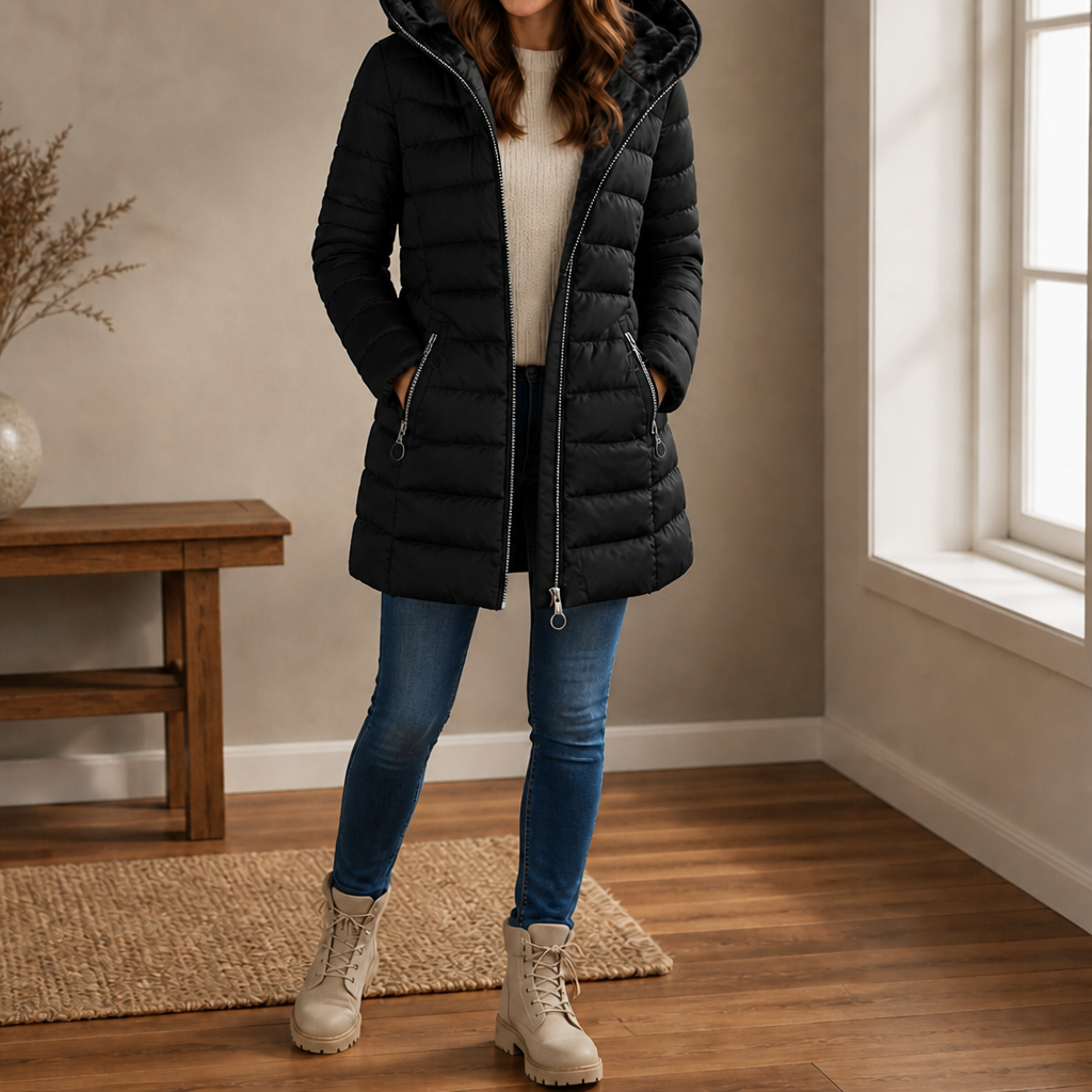 Wintervale | Plush-Lined Hooded Longline Puffer Coat