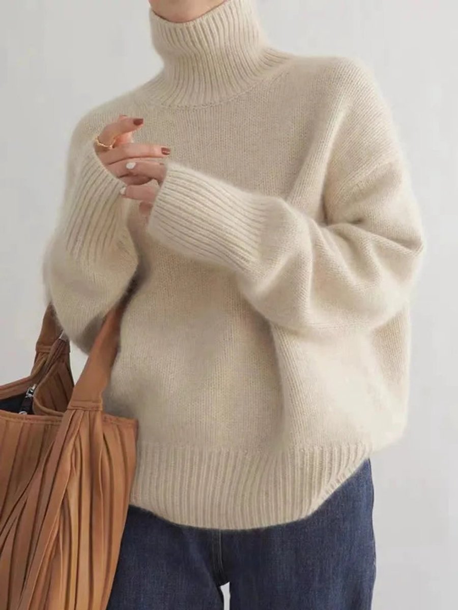 Clara | Knit Sweater – Soft Oversized Turtleneck for Women