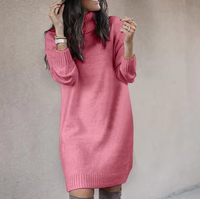 Camille | High-Neck Knee-Length Sweater Dress