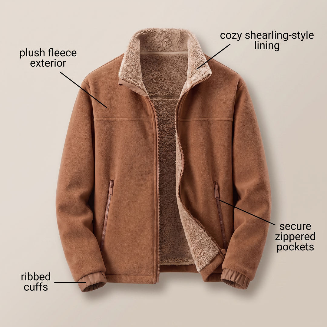 Zerano | Fleece Jacket – Lightweight Stand-Up Collar for Comfort