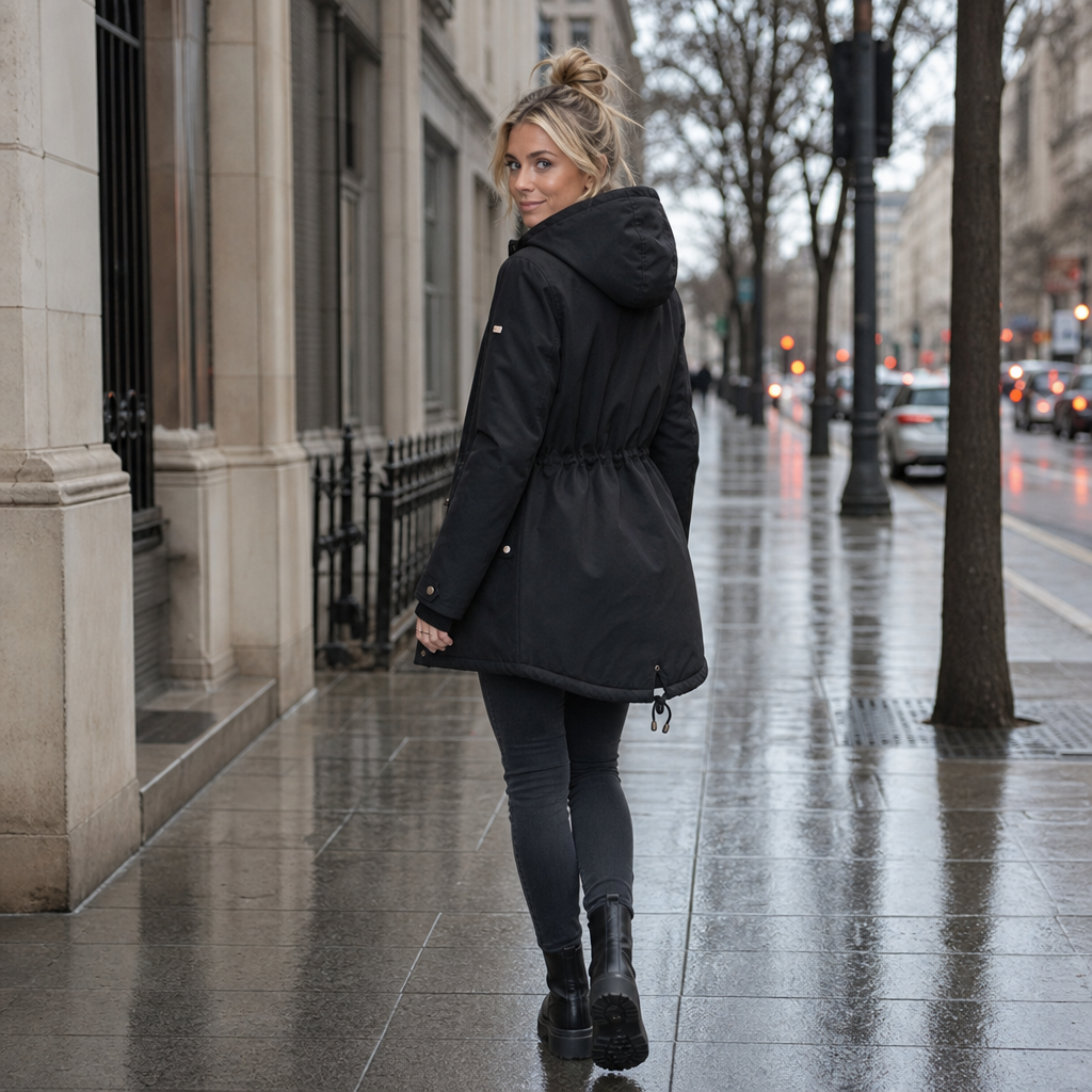 Warmbella | Padded Parka – Fleece-Lined Waist-Defining Style