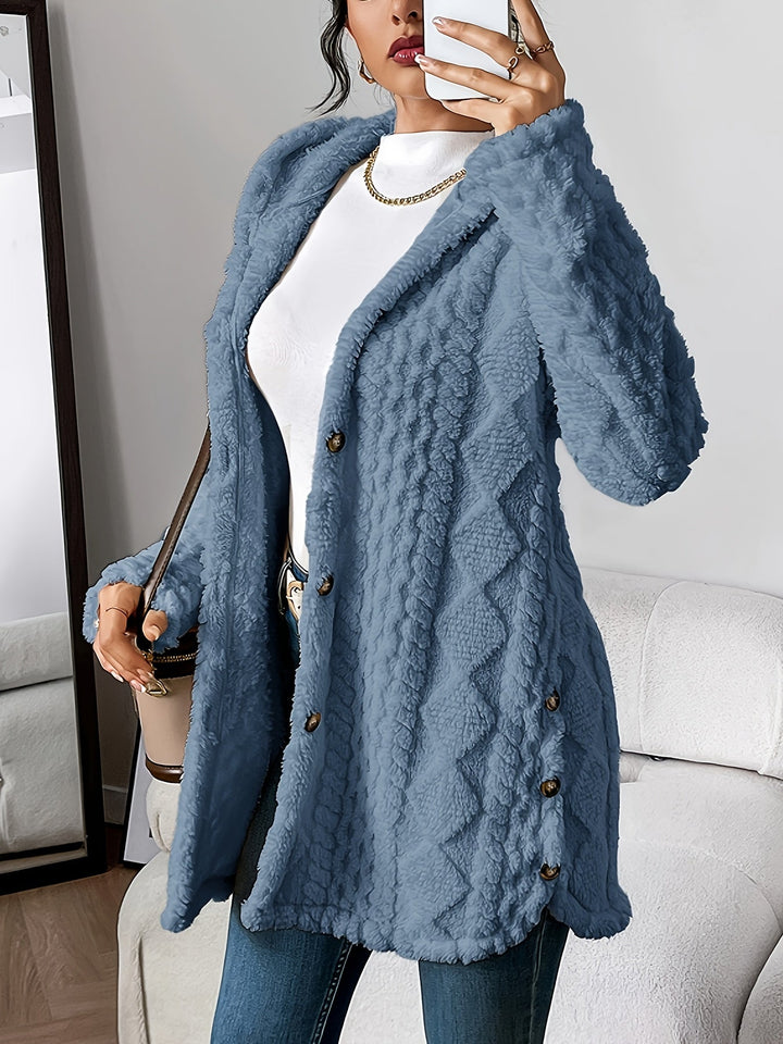 Celestia | Cardigan con cappuccio da donna in morbido peluche