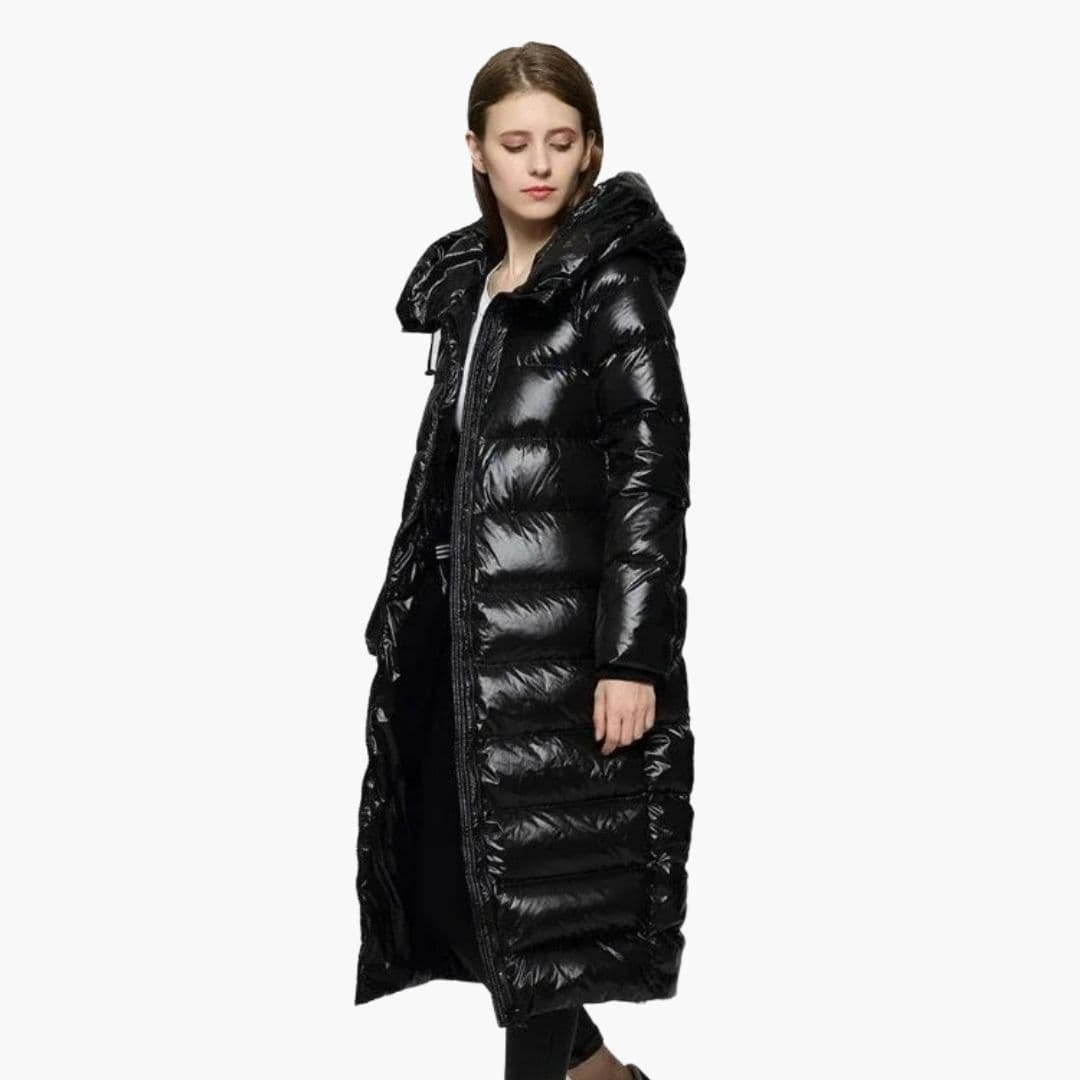 Pavona | Hooded Long Puffer Coat for Women – Stylish Quilted Design