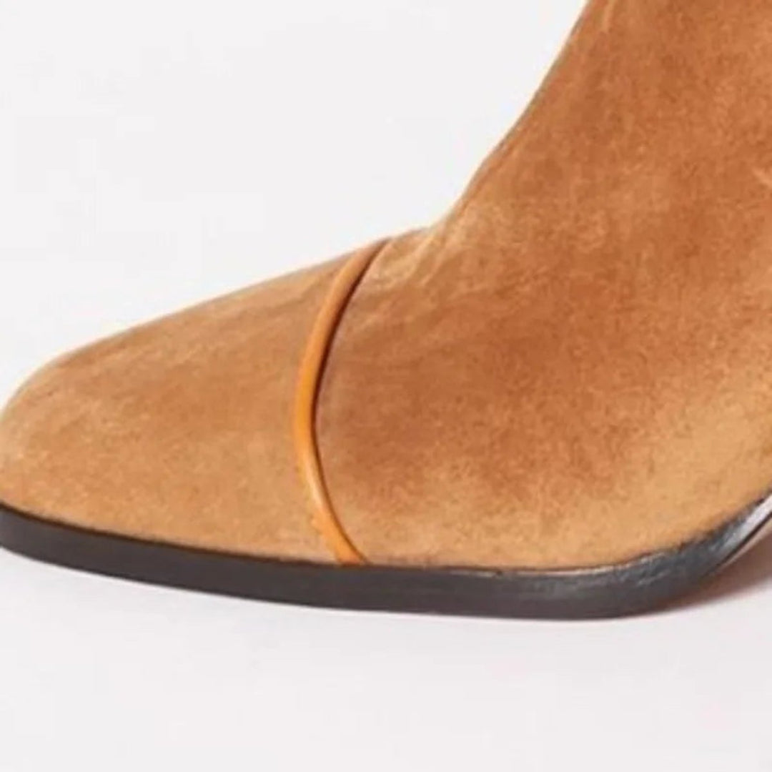 Velmira | Women's Bold Suede Leopard-Toe Ankle Boots