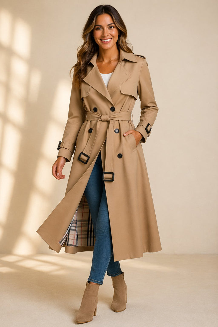 Margot | Trench lungo doppiopetto elegante da donna