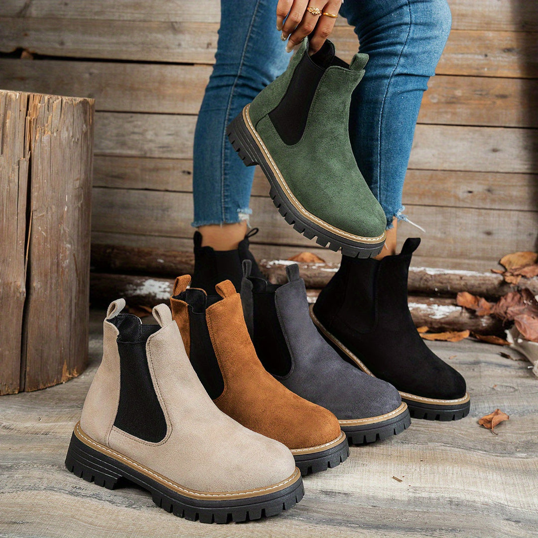 Aurelia | Women's Stylish Chunky Sole Chelsea Ankle Boots