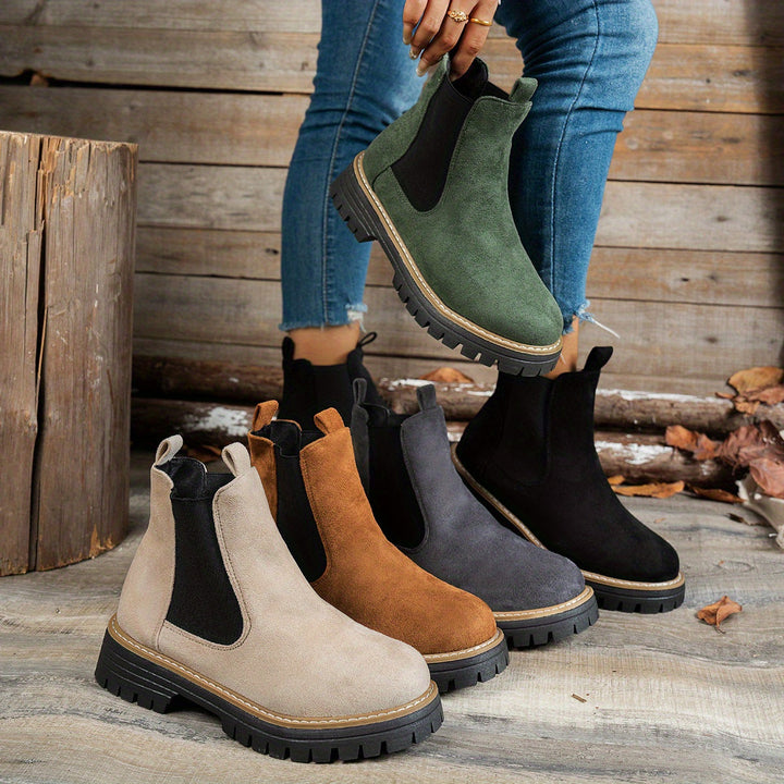 Aurelia | Women's Stylish Chunky Sole Chelsea Ankle Boots