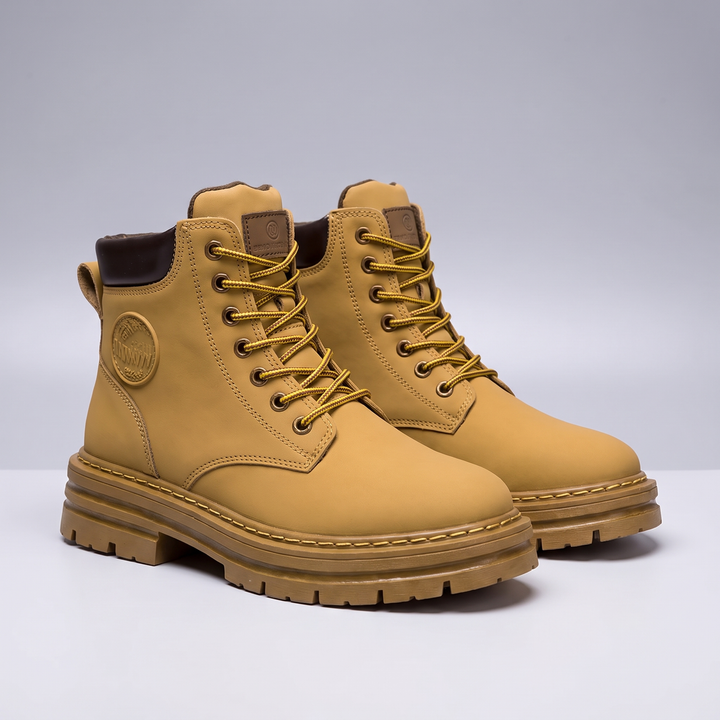 Mason | Leather Lace-Up Lug-Sole Ankle Boots