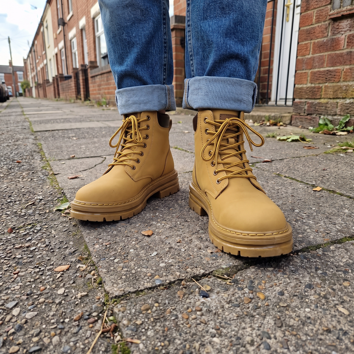 Mason | Leather Lace-Up Lug-Sole Ankle Boots - Image 3