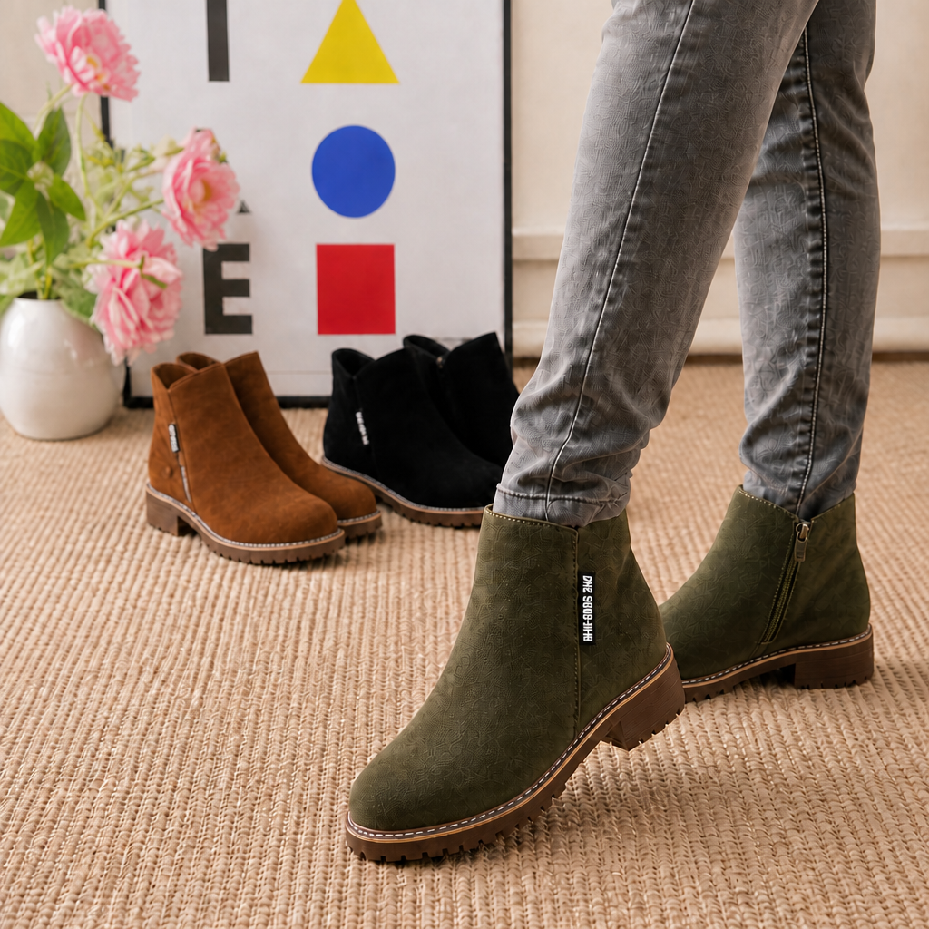 Wearbella | Suede Ankle Boots – Faux Shearling Lined for Everyday Style