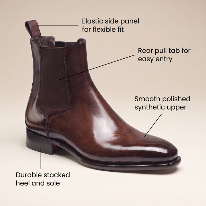 Owen | Polished Chelsea Boots with Elastic Side Panels - Image 4