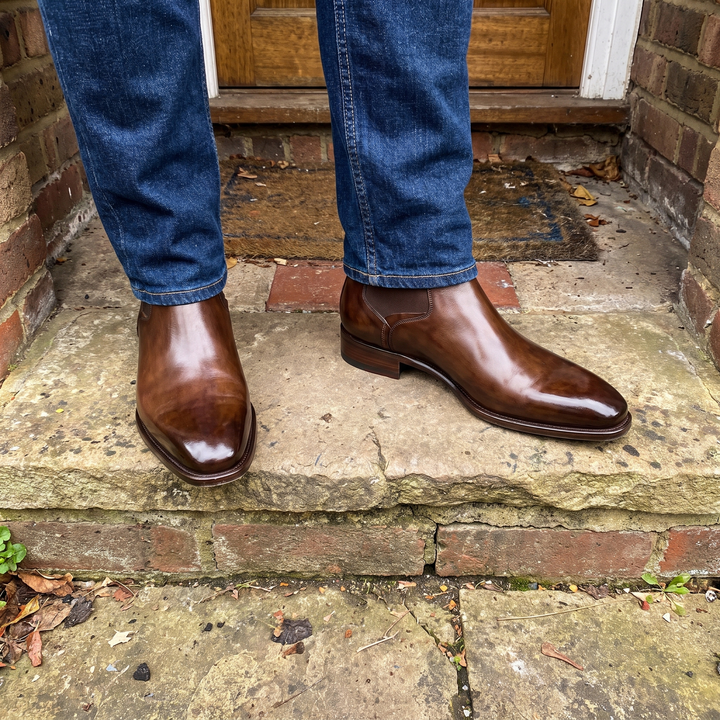 Owen | Polished Chelsea Boots with Elastic Side Panels - Image 3