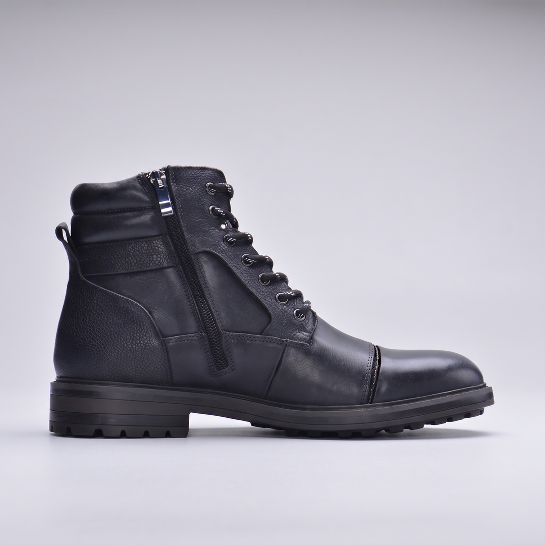 Ethan | Genuine-Leather Lace-Up Ankle Boots with Side Zip - Image 2