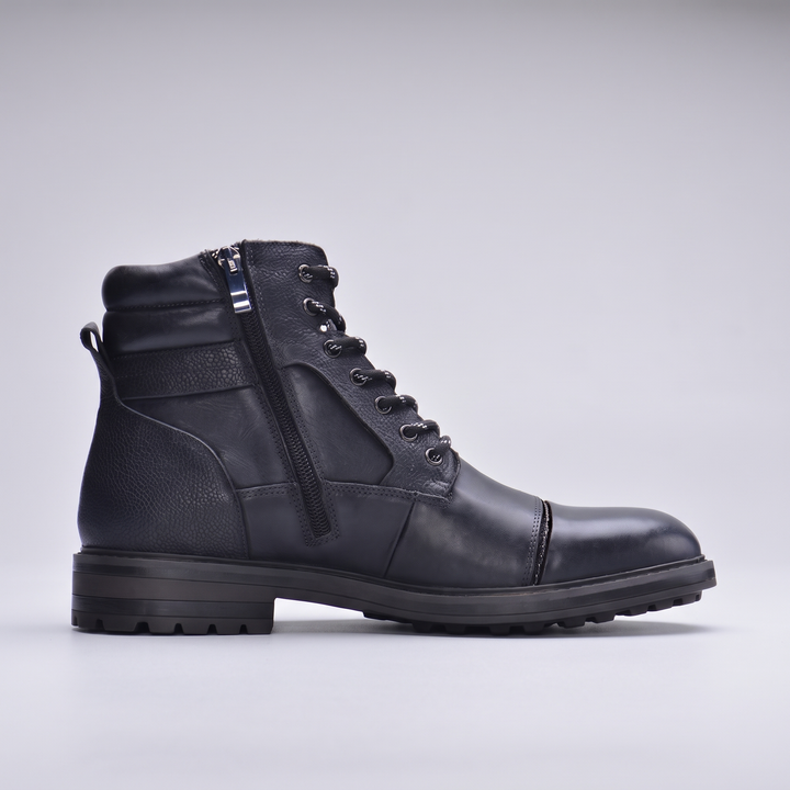 Ethan | Genuine-Leather Lace-Up Ankle Boots with Side Zip - Image 2