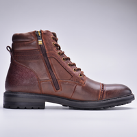 Ethan | Genuine-Leather Lace-Up Ankle Boots with Side Zip