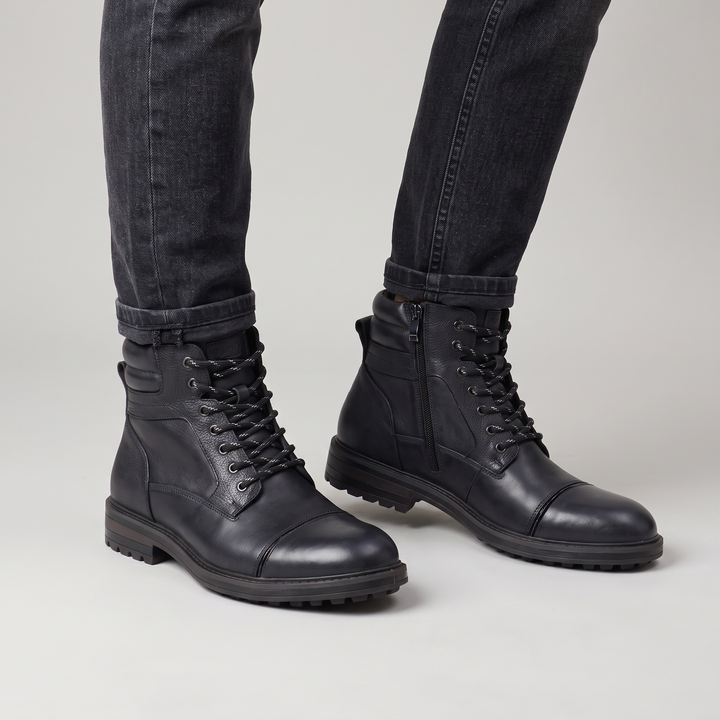 Ethan | Genuine-Leather Lace-Up Ankle Boots with Side Zip - Image 3
