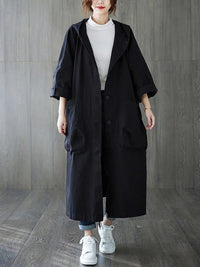 Celine | Cappotto lungo impermeabile con cappuccio