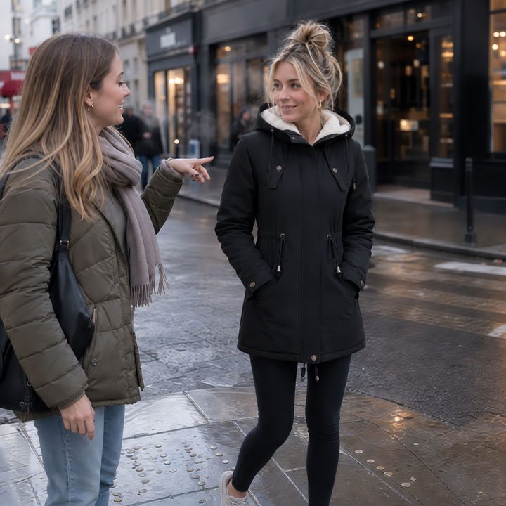 Warmbella | Padded Parka – Fleece-Lined Waist-Defining Style