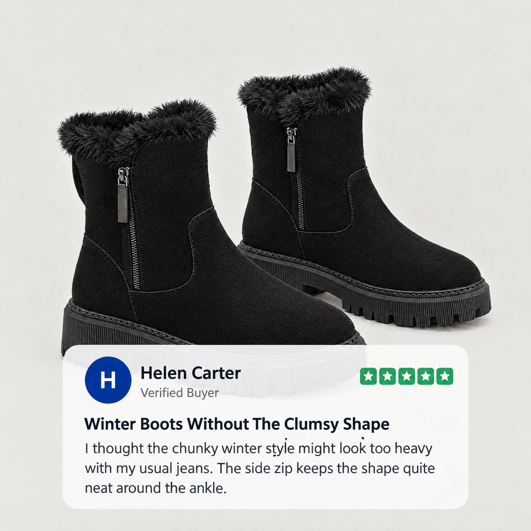 Clea | Winter Ankle Boots – Cleated Sole Shape for Women