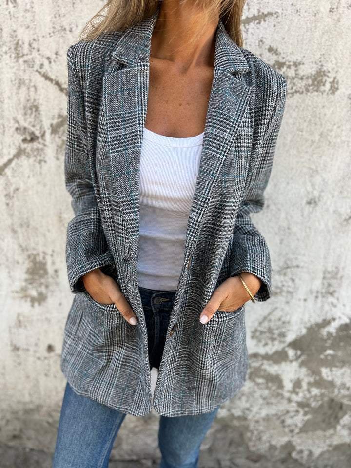 Vivian | Women's Classic Plaid Cotton Casual Blazer