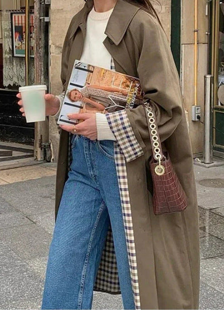 Isla | Stilvoller Oversize-Trenchcoat mit Karomuster für Damen