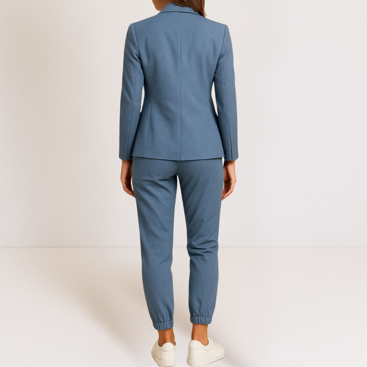 Elena | Women's Elegant Blazer & Tapered Jogger Suit Set