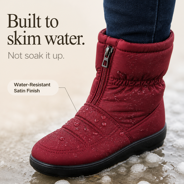 Frostbella | Quilted Snow Boots – Warm Side-Zip Style for Women