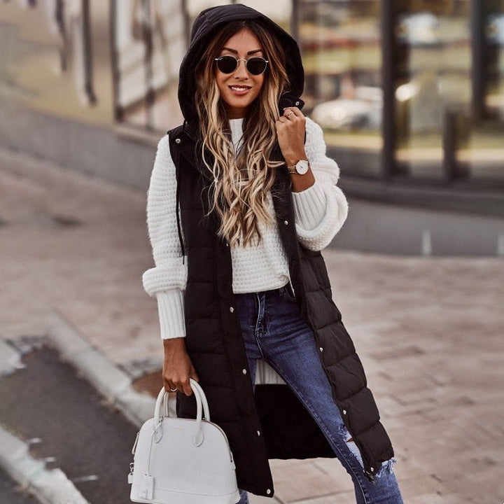Zara | Knee-Length Quilted Winter Jacket – Stylish Cold Weather Essential